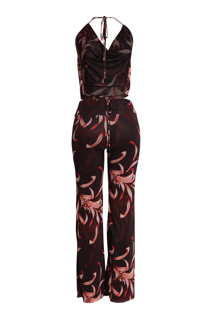 Wild Intentions Halter Top and Wide Leg Pant Set.