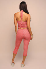 Halter top and capri pants set - Red