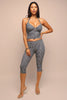 Halter top and capri pants set - Black