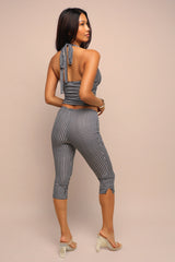 Halter top and capri pants set - Black