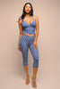 Halter top and capri pants set - Blue