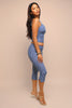 Halter top and capri pants set - Blue