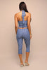Halter top and capri pants set - Blue
