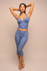 Halter top and capri pants set - Red