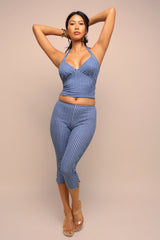 Halter top and capri pants set - Red