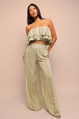 Sunset Flare Ruffle Tube & Wide Leg Set..
