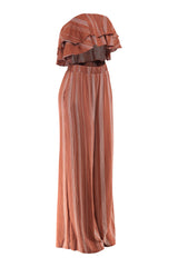 Lightweight brown combo summer co-ord with flared pants

