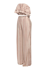 Light cream printed matching set perfect for warm weather style

