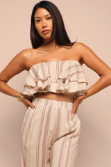 Sunset Flare Ruffle Tube & Wide Leg Set
