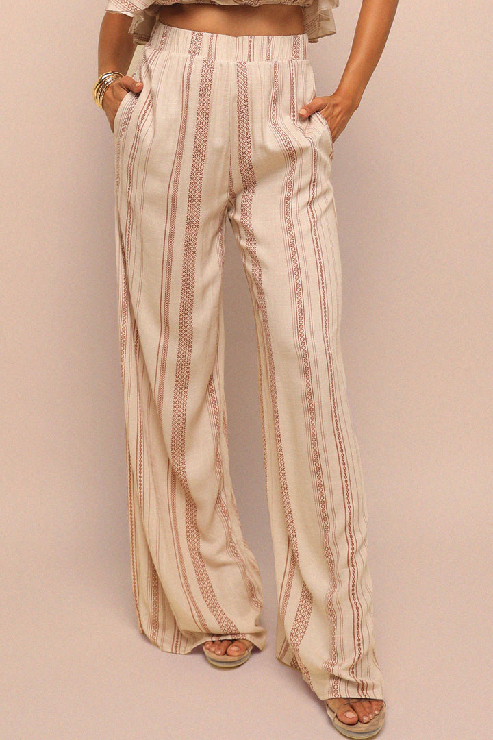 Sunset Flare Ruffle Tube & Wide Leg Set