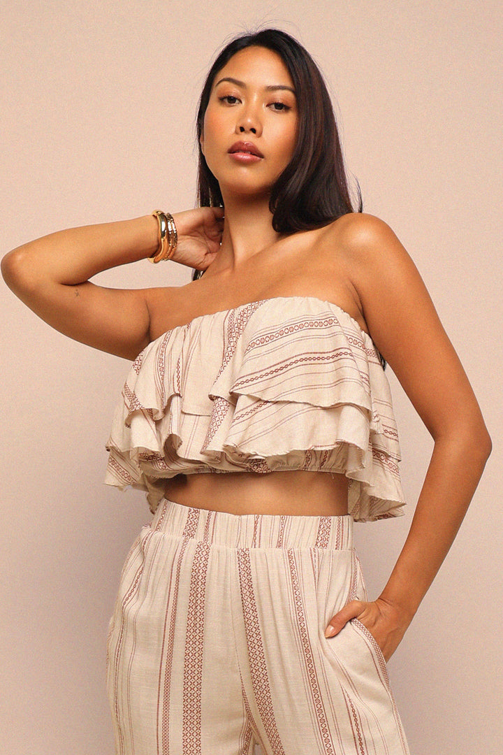 Sunset Flare Ruffle Tube & Wide Leg Set..