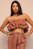 Sunset Flare Ruffle Tube & Wide Leg Set