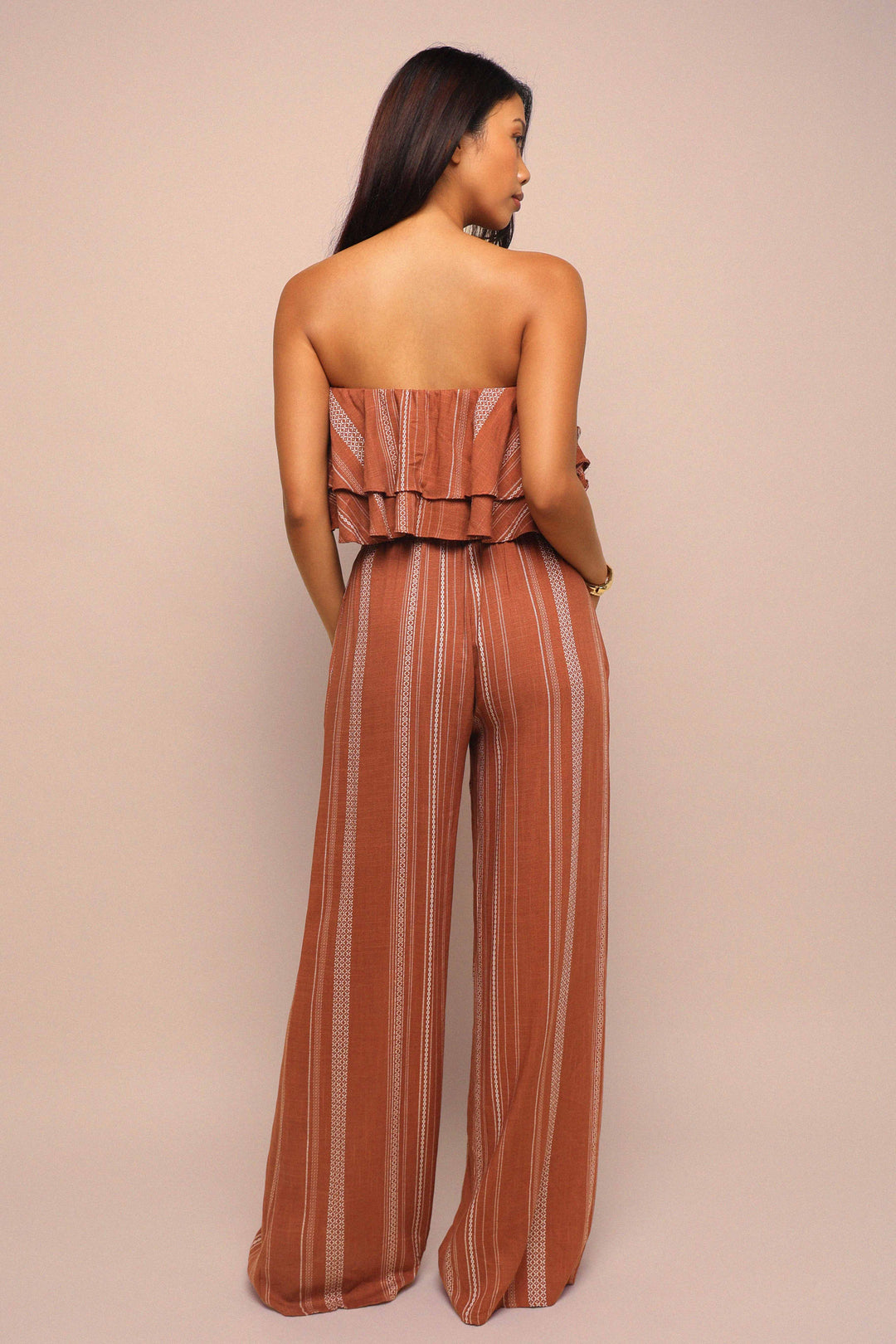 Sunset Flare Ruffle Tube & Wide Leg Set.