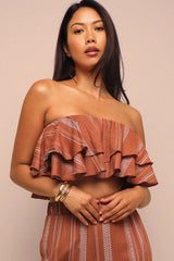 Sunset Flare Ruffle Tube & Wide Leg Set..