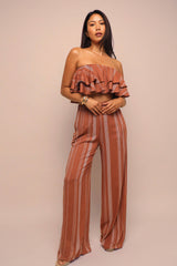 Sunset Flare Ruffle Tube & Wide Leg Set.