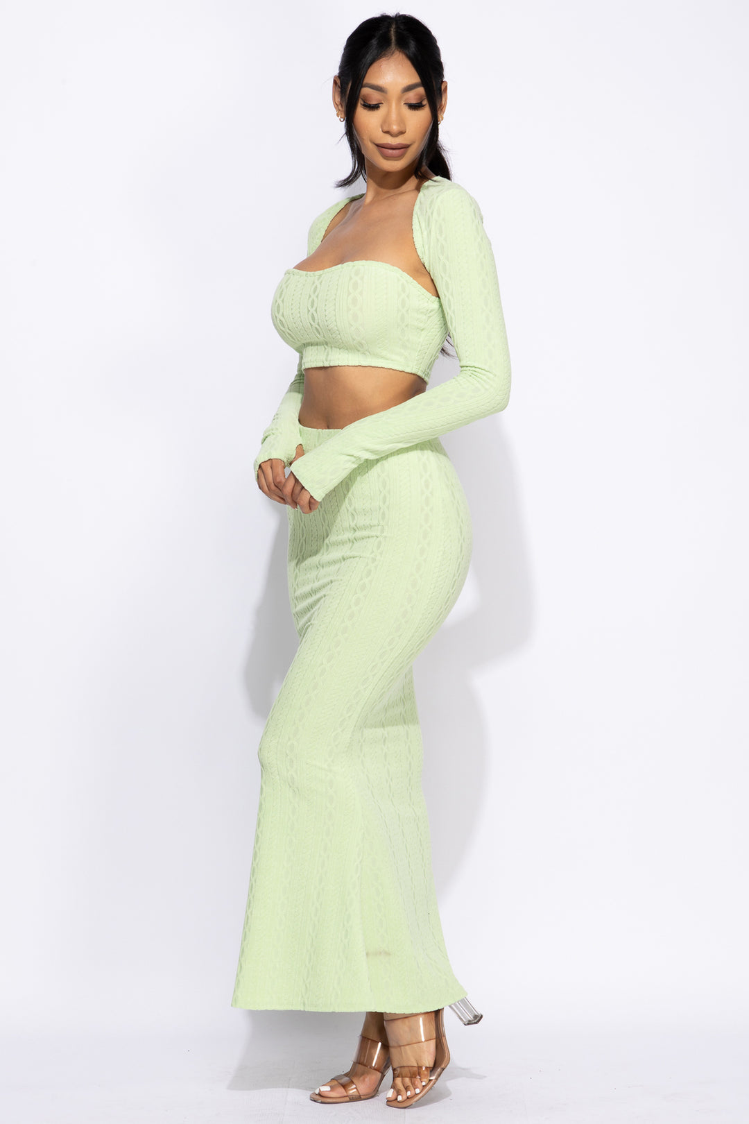 Tube top, bolero top, maxi skirt set