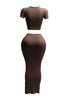 Short sleeve crop top & long skirt set