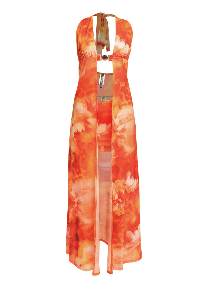 Sun Tease Halter Maxi Top & Mini Skirt Set