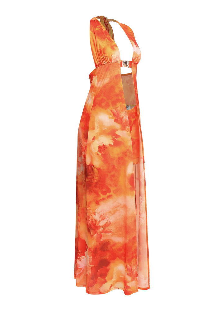 Sun Tease Halter Maxi Top & Mini Skirt Set