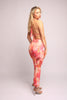 Tropical flower mesh halter top and skirt set