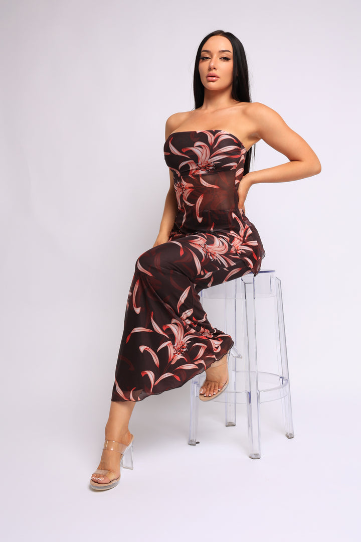 Heat Mirage Mesh Tube Top & Maxi Skirt Set