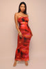 Afterglow Bloom Mesh Maxi Set-Red