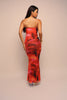 Afterglow Bloom Mesh Maxi Set-Red