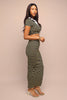 Weekend Vibe Striped Maxi Skirt Set - Black/yellow