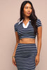 Weekend Vibe Striped Maxi Skirt Set - Navy/Mint