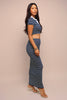Weekend Vibe Striped Maxi Skirt Set - Navy/Mint