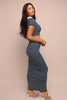 Weekend Vibe Striped Maxi Skirt Set - Navy/Mint