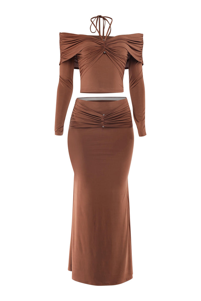 Muse Mode Off Shoulder Maxi Skirt Set