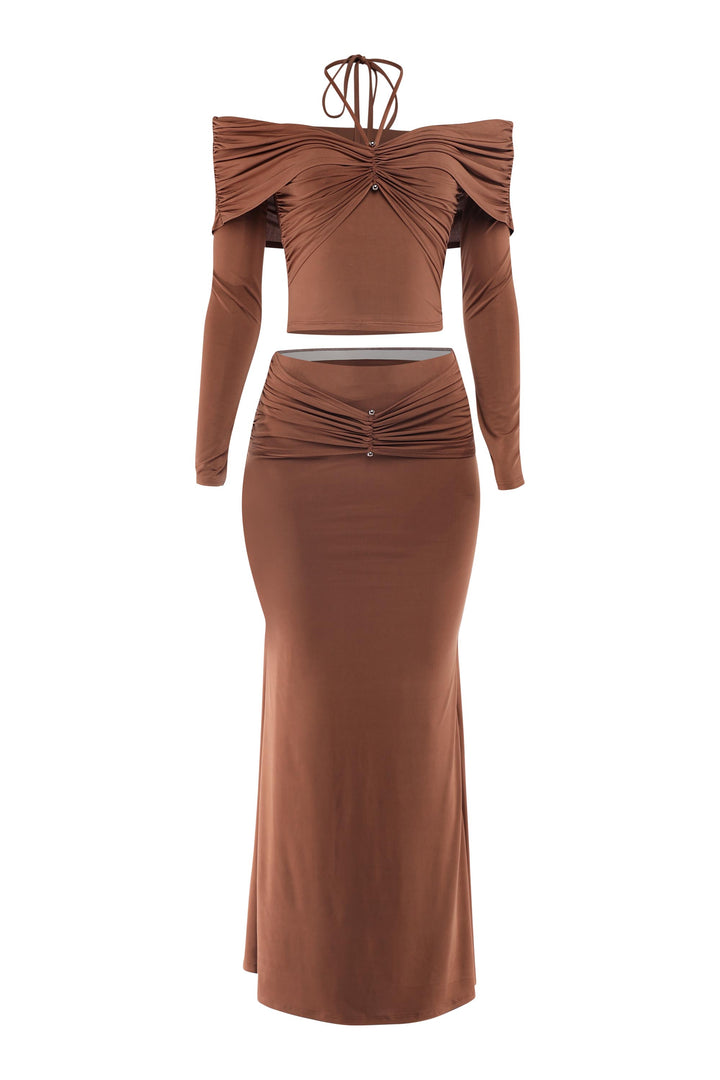 Muse Mode Off Shoulder Maxi Skirt Set
