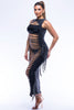 Fringe cut out maxi dress