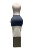 Sleeveless color block maxi dress