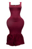 Sleeveless mermaid bubble hem dress