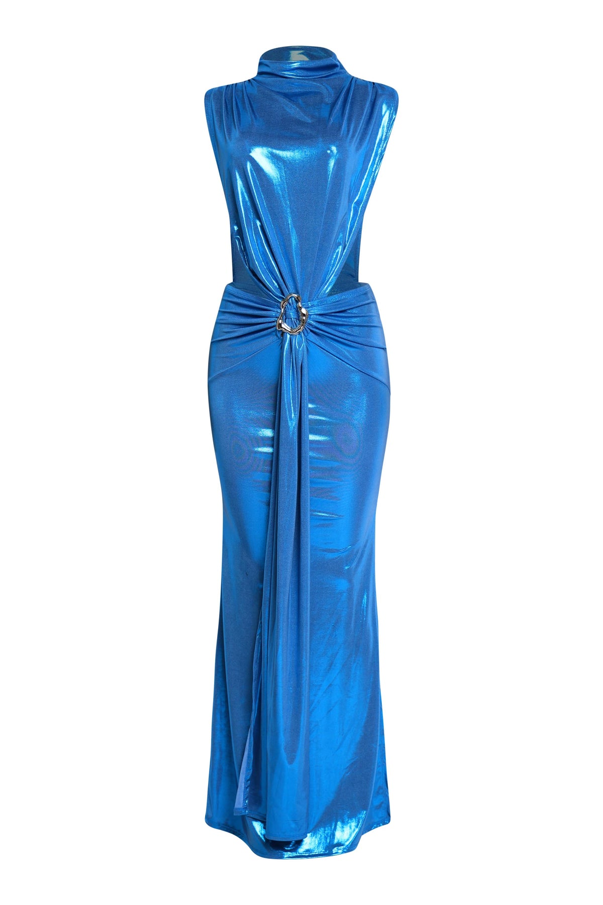 Midnight Slit Tie Waist Maxi Dress