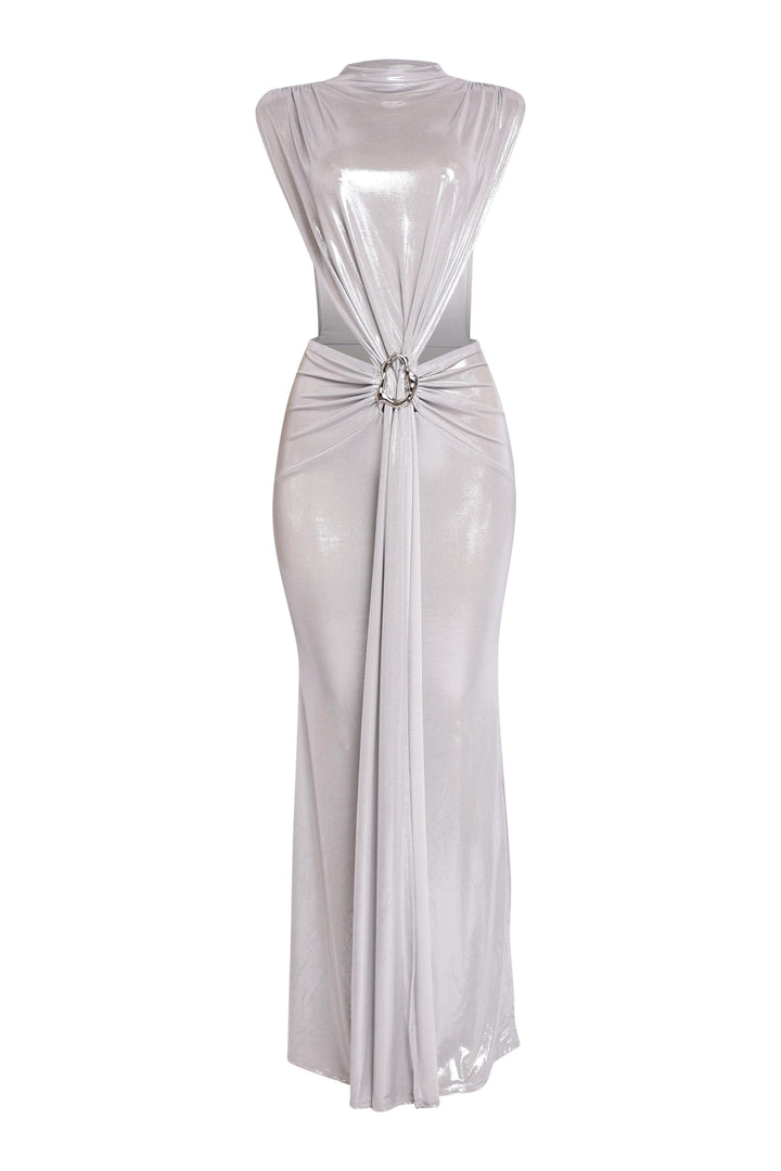 Midnight Slit Tie Waist Maxi Dress