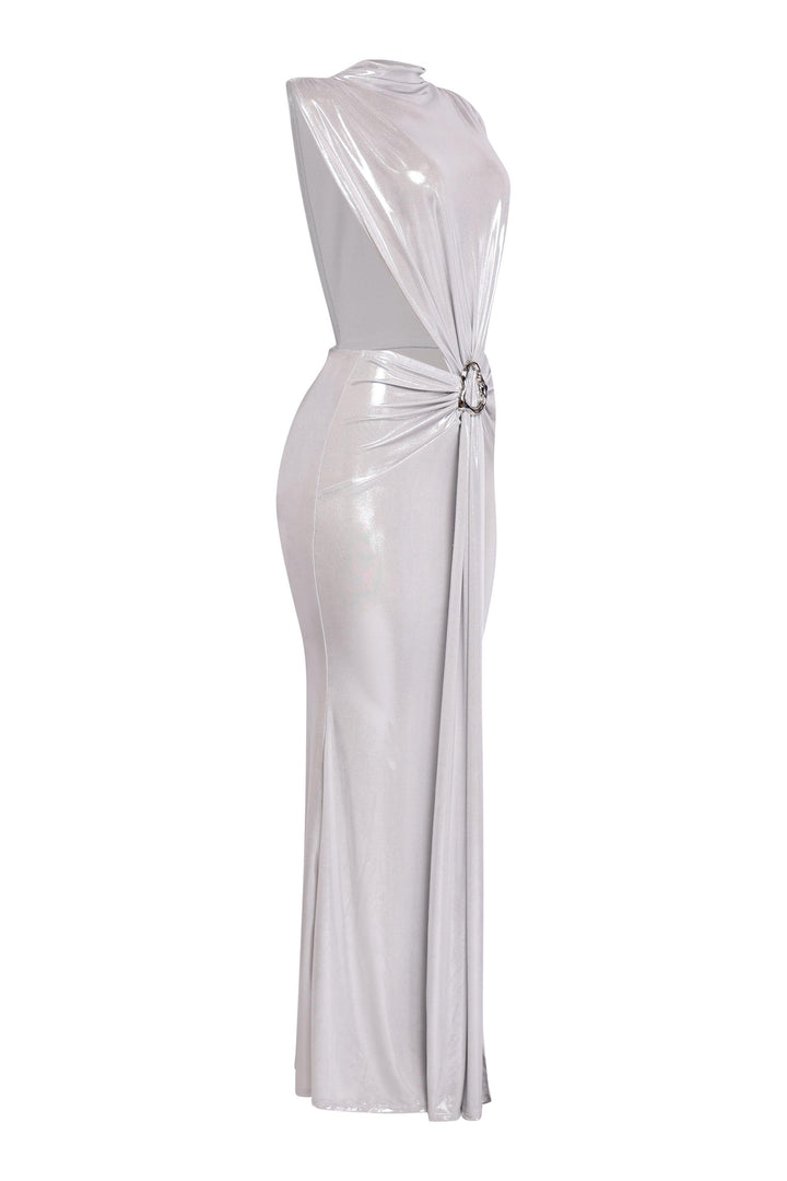 Midnight Slit Tie Waist Maxi Dress