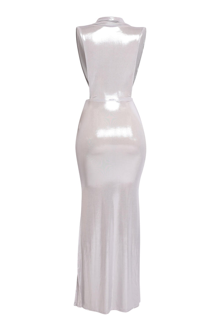 Midnight Slit Tie Waist Maxi Dress