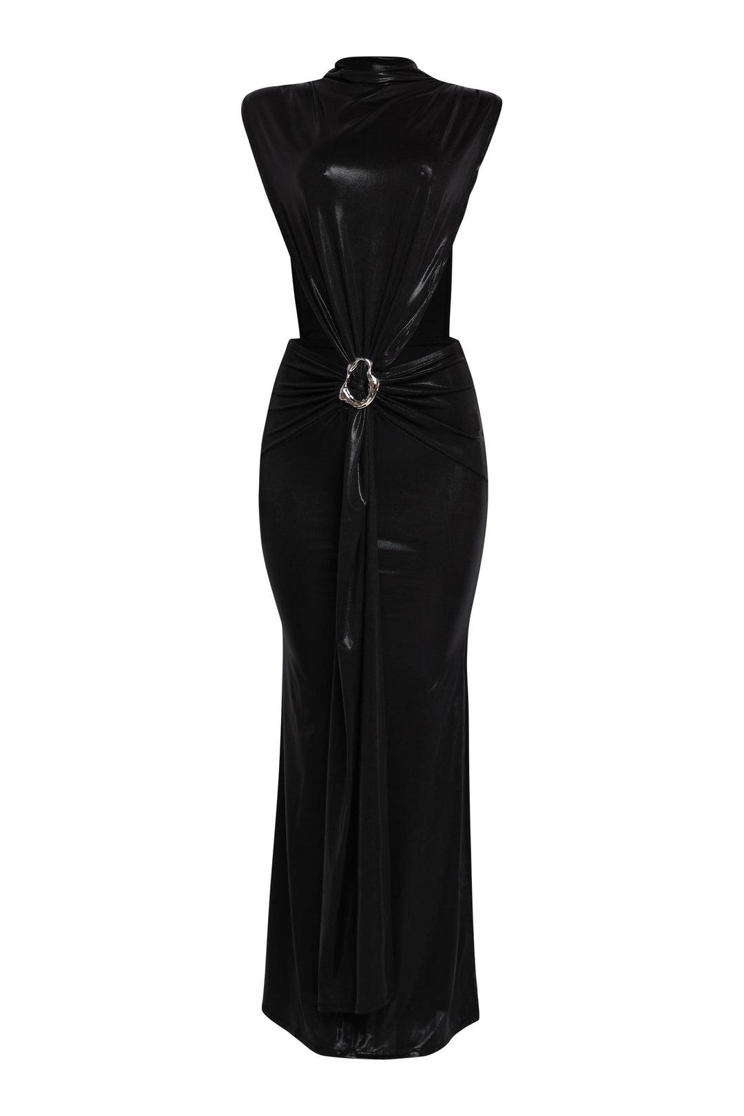 Midnight Slit Tie Waist Maxi Dress