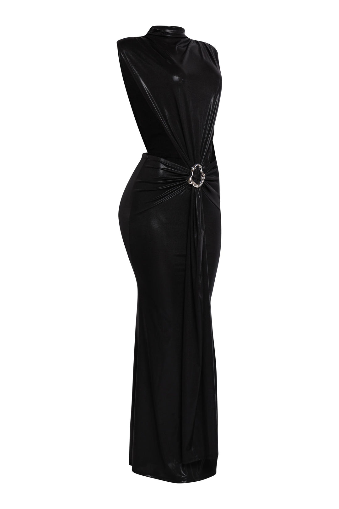 Midnight Slit Tie Waist Maxi Dress