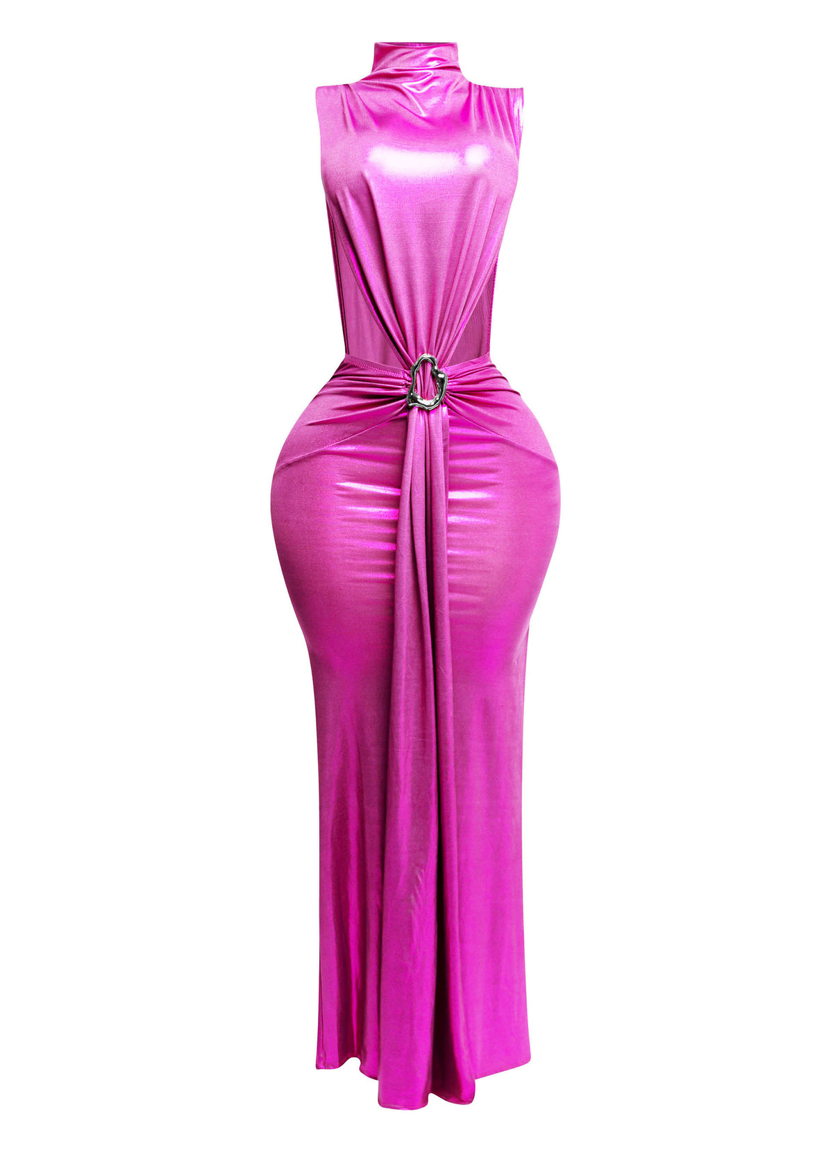 Midnight Slit Tie Waist Maxi Dress