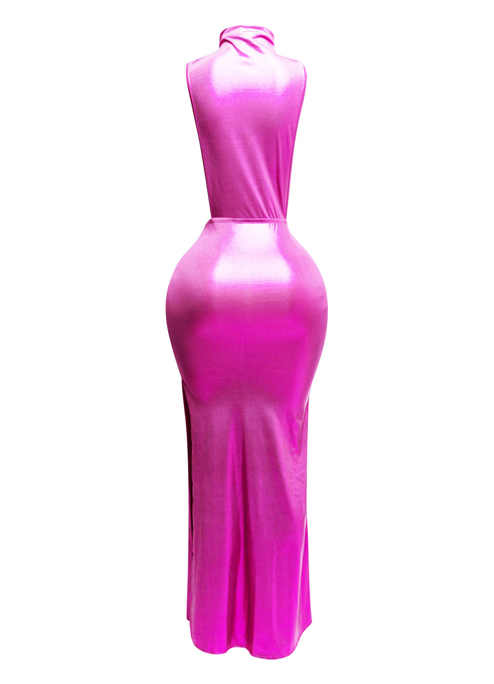 Midnight Slit Tie Waist Maxi Dress