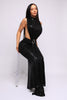 Midnight Slit Tie Waist Maxi Dress