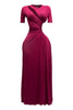 SHORT SLEEVE CUTOUT MAXI DRESS