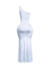 Wavy wired one shoulder maxi dress