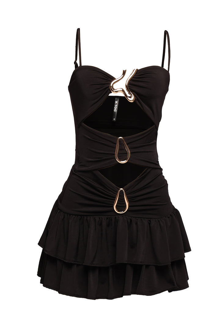 Double-Tier Cutout Mini Dress