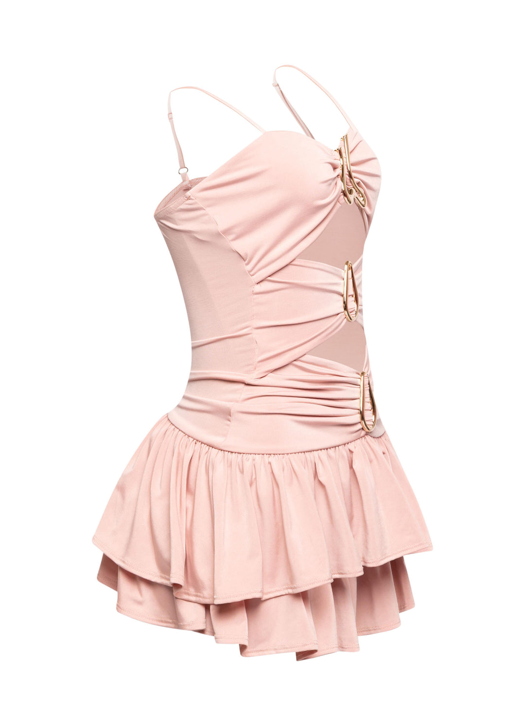 Double-Tier Cutout Mini Dress