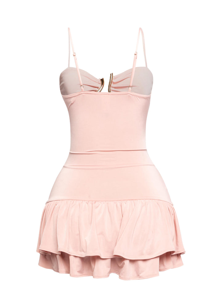 Double-Tier Cutout Mini Dress